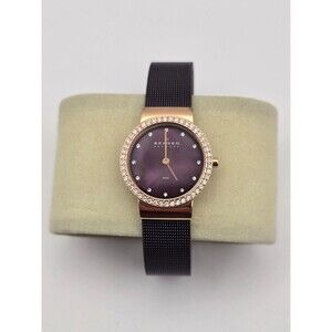 Skagen Women's Polished Rose Gold Case Brown Mother Of Pearl Dial Analog Watch